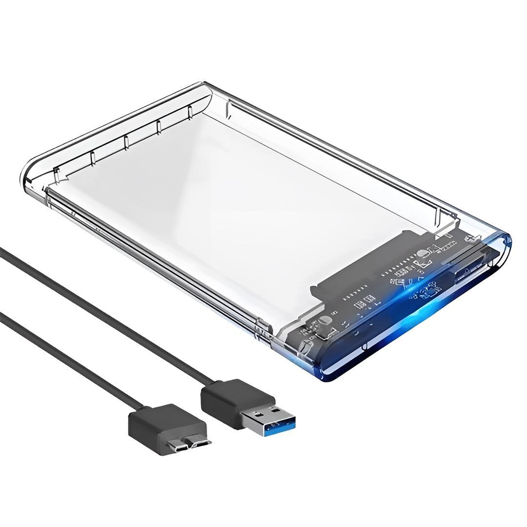 Miniatura Case Para Hd 2.5 Transparente Usb 3.0 Sata Pc E Notebook