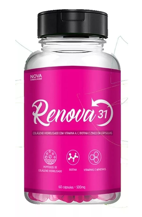 Miniatura Renova31 Colágeno Hidrolisado 60 Capsulas pele e antirugas