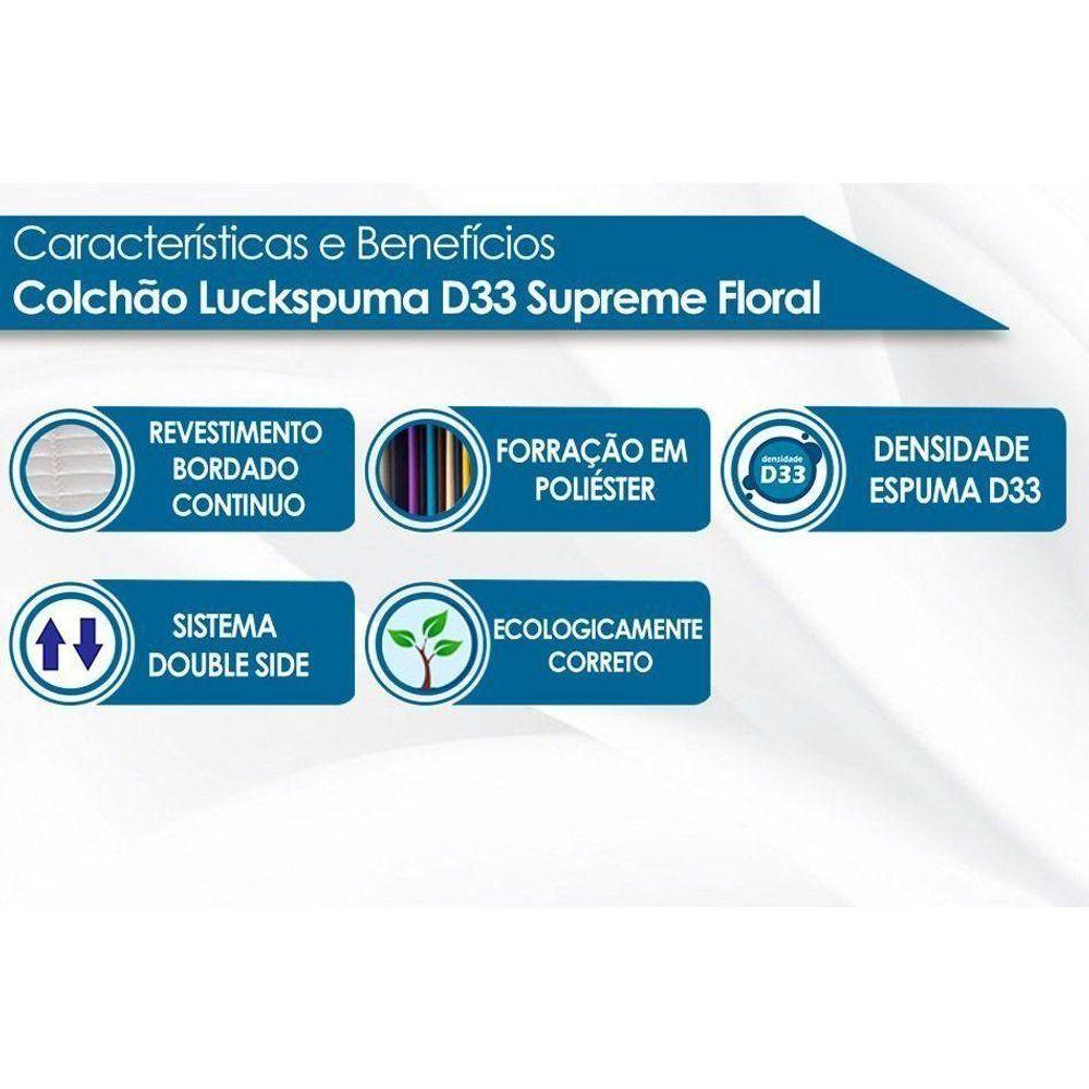 Miniatura Colchão Solteiro Espuma D33 Supreme Floral (78x188x14) - Luckspuma