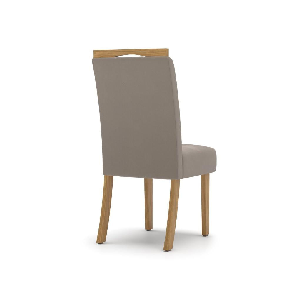Sala de Jantar Carla Mesa 160 Cm Canto Reto com Vidro 6 Cadeiras Espresso Móveis Nature/Off White/Marrom Amêndoa