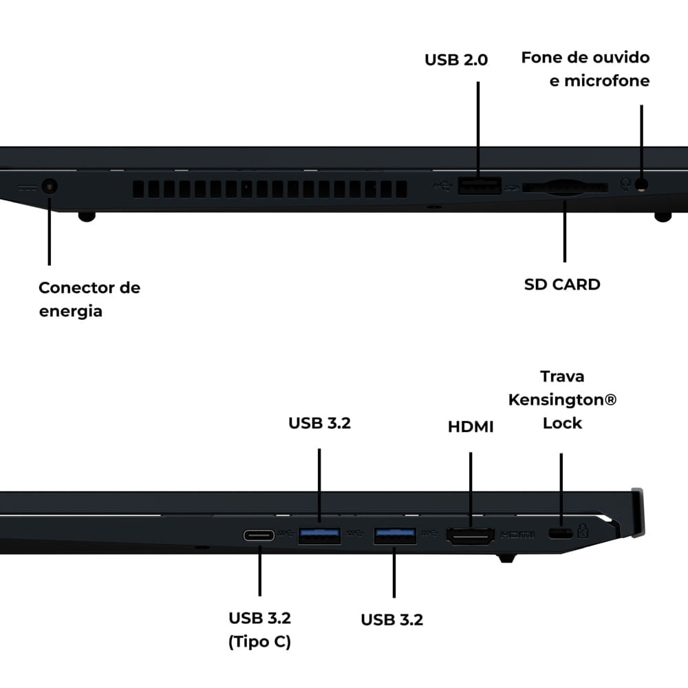 Miniatura Notebook Positivo Vision R15 AMD® Ryzen 7-5700U Linux 32GB RAM 512GB SSD IPS Full HD 15.6” Lumina Bar - Preto