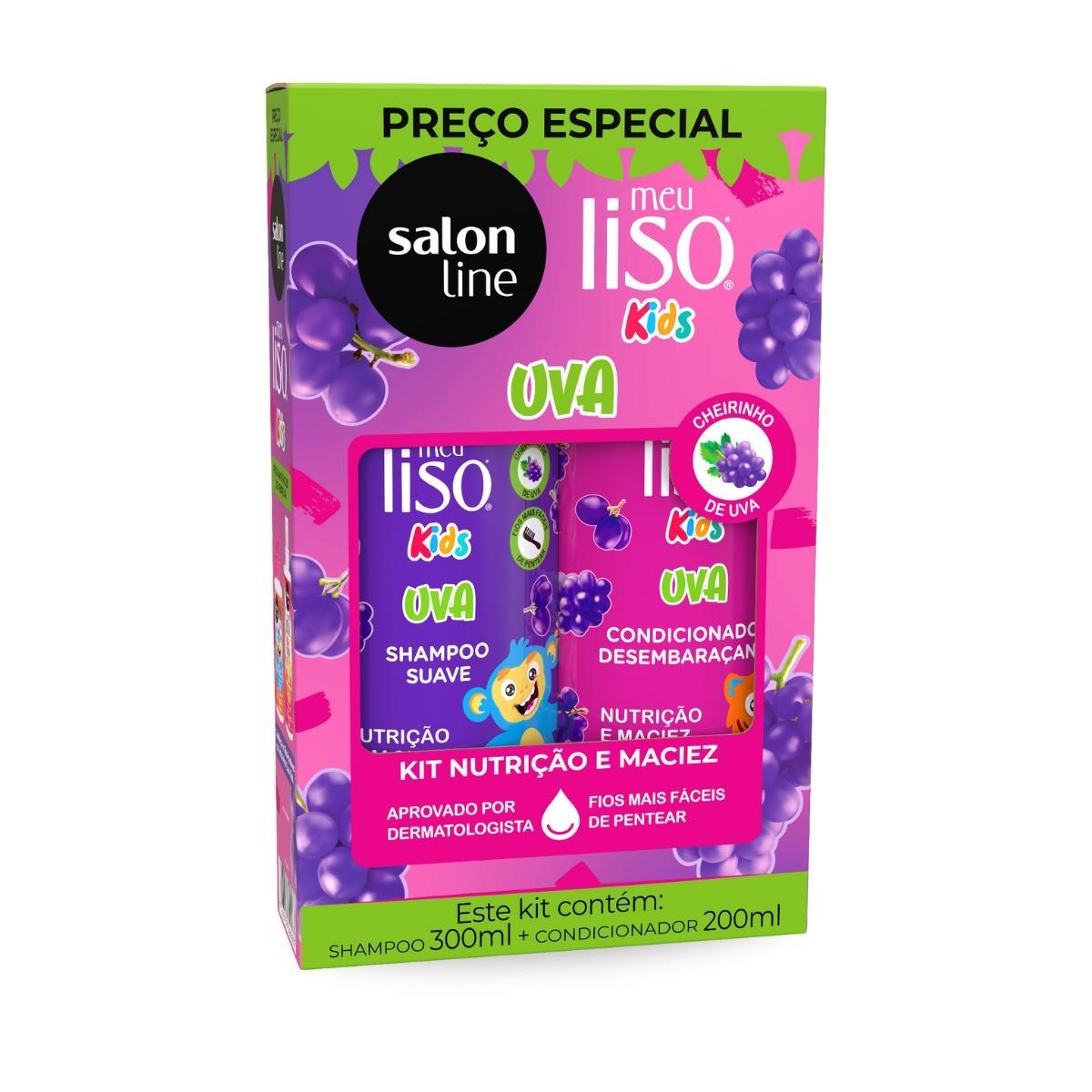 Miniatura Kit Shampoo 300Ml + Condicionador 200Ml Kids Uva Salon Line