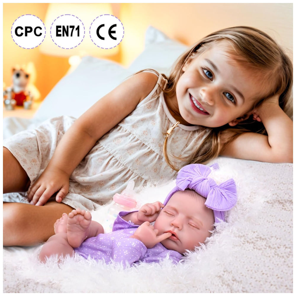 Miniatura Bebê Recém-Nascido Newborn, Bonecas Realistas Aori  de 50 cm: Conjunto de Presente de Companhia Ideal