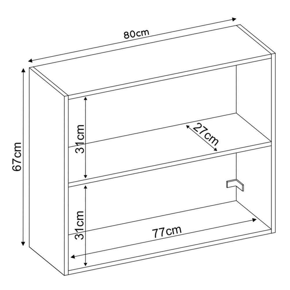 Miniatura Armário Aéreo Firenze 80cm 2 Portas 94241 Demóbile Avena Touch E Grafito