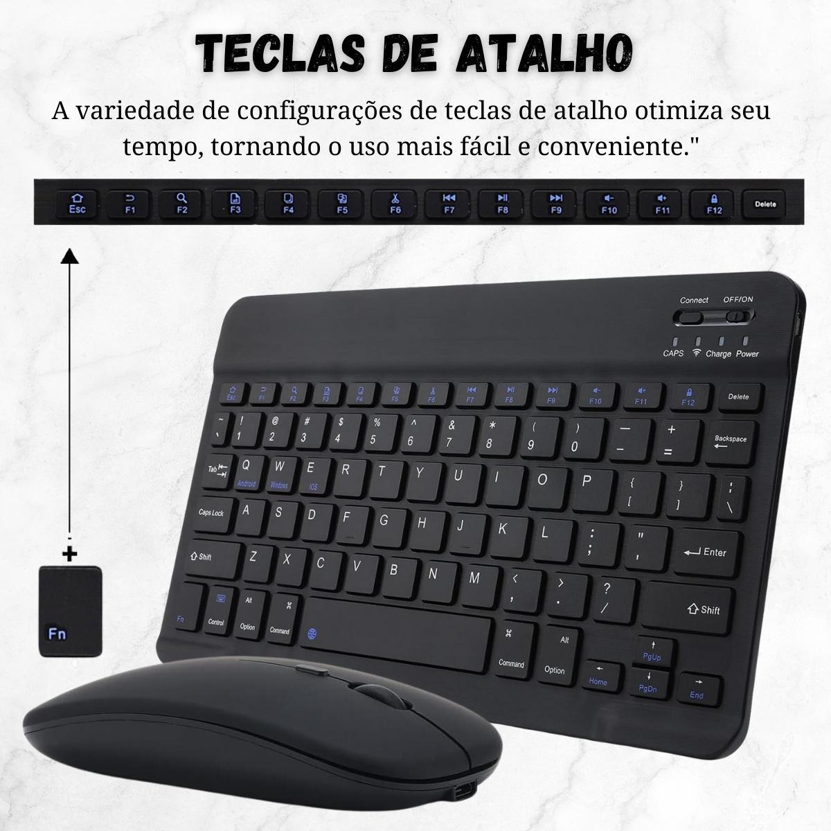 Miniatura Kit Teclado Com Mouse Sem Fio Para Samsung S10 Fe+ 13.1 X626
