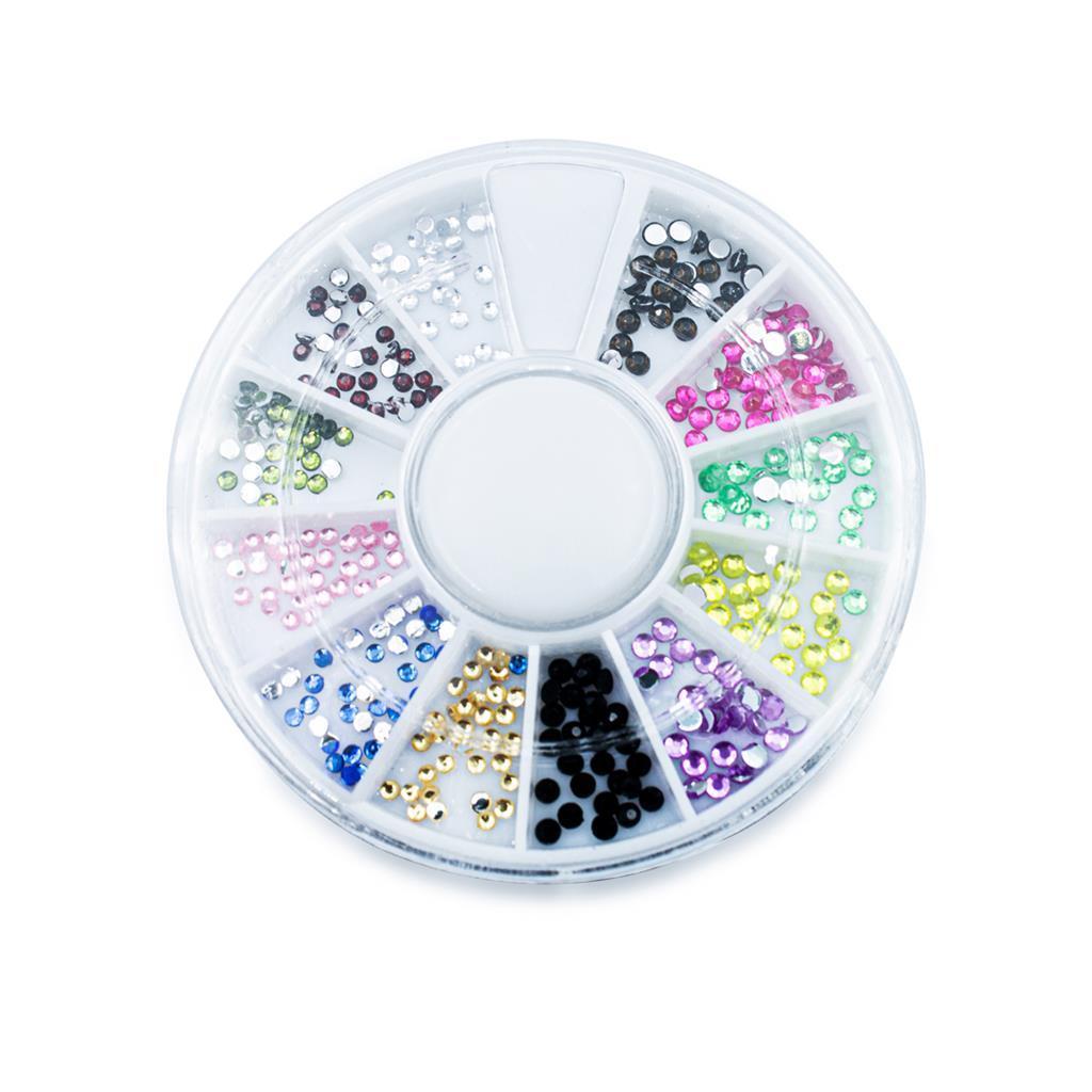 Miniatura Kit Nail Art Pincel Boleador Strass Adesivos Fitilho Esponja