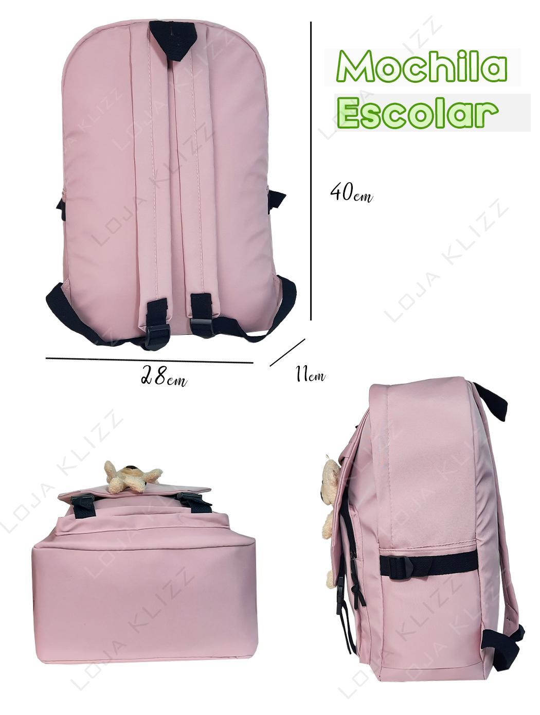 Miniatura Mochila Bolsa Feminina Escolar Bear Fofa Kawaii Impermeável