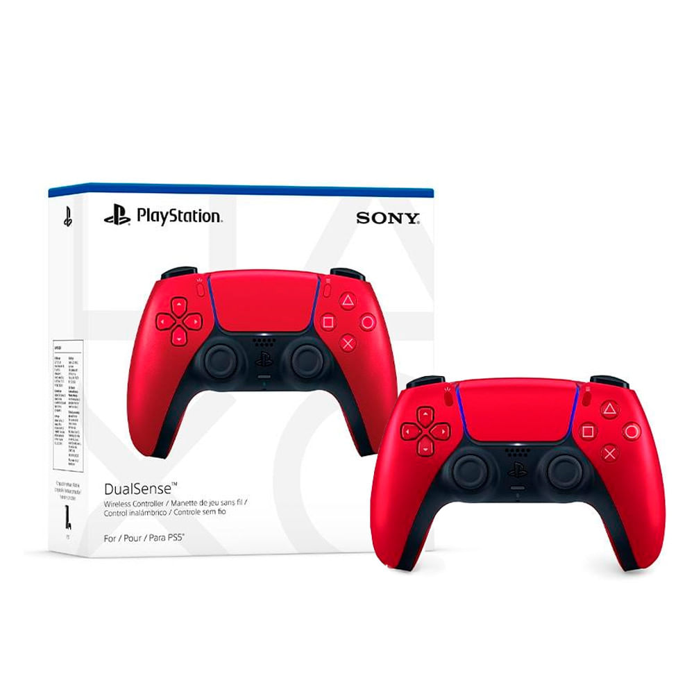 Controle Sem Fio DualSense PlayStation 5 Volcanic Red 08316-20-06223 - Playstation 5, PC - Vermelho - 12 Meses - Volcanic Red - Controle Sem Fio DualSense Pl. - 1 - Garantia do Fabricante - USB C