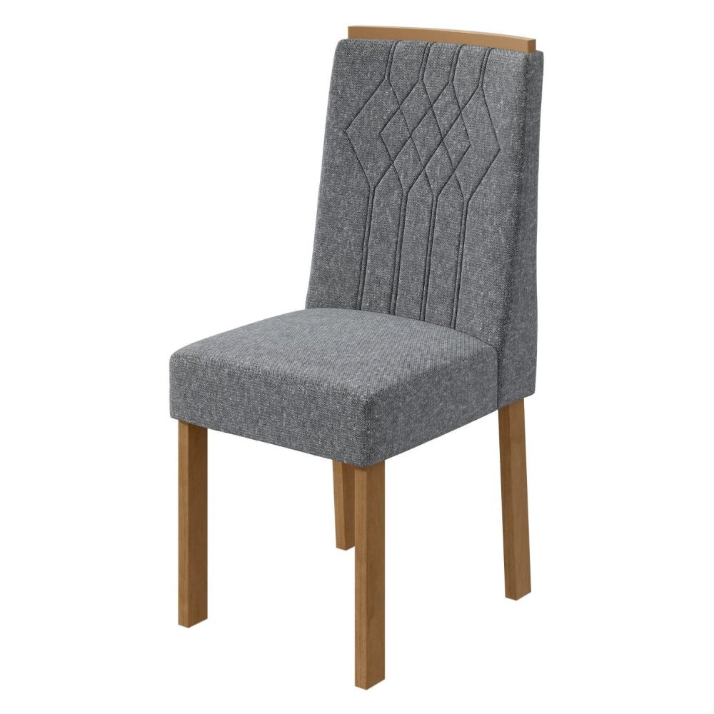 Conjunto 2 Cadeiras Exclusive Móveis Lopas Amêndoa Clean/Cinza