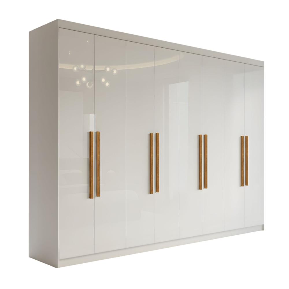 Miniatura Guarda Roupa Casal 8 Portas 4 Gavetas Paris Espresso Móveis Branco