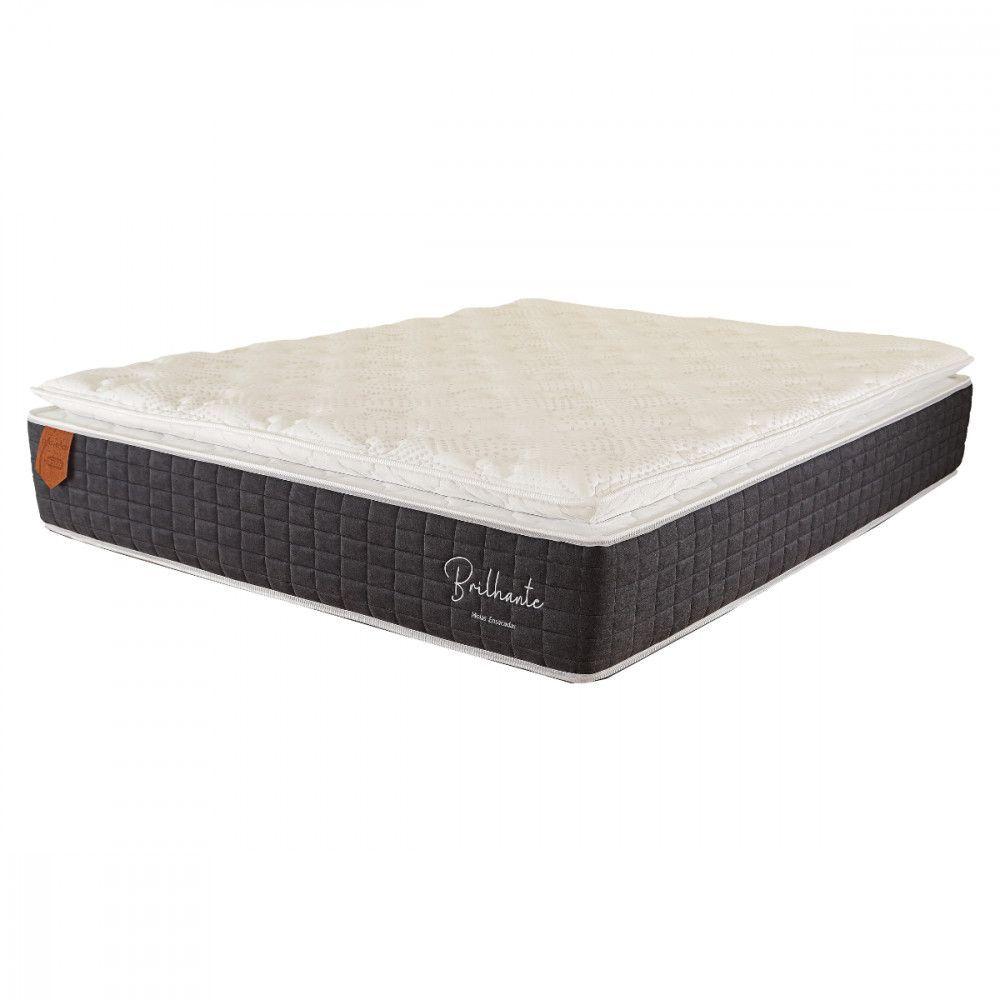 Miniatura Colchão King Brilhante 193x203x30cm Mola Ensacada Prorelax Grafite Com Branco