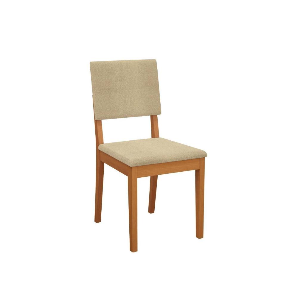 Conjunto Mesa Clara com 6 Cadeiras em Madeira Maciça Bege