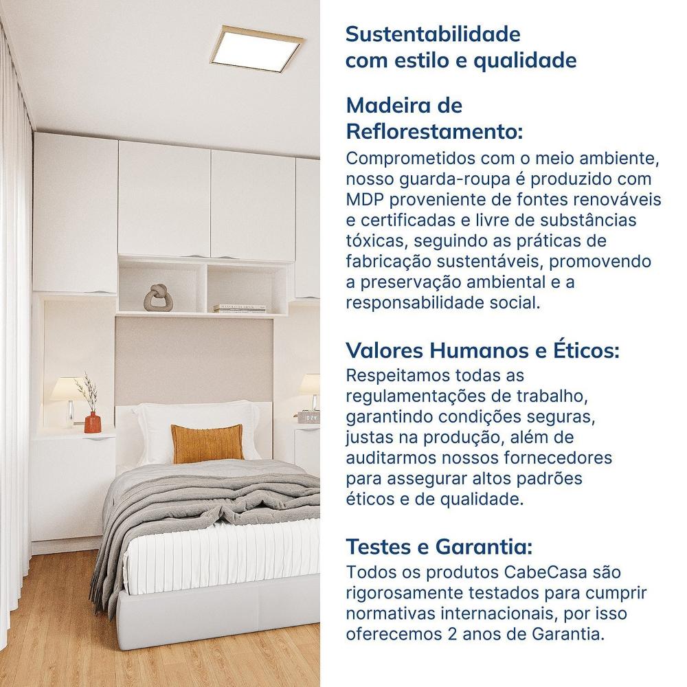 Guarda-roupa Modulado de Canto 10 Portas 6 Peças Hera Cabecasa Madeiramadeira Branco Geada/Cinza