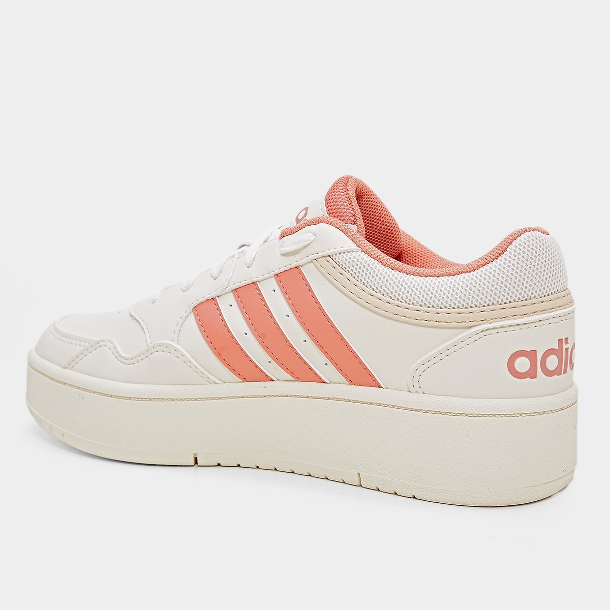 Miniatura Tênis Adidas Hoops 3.0 Bold W Feminino Branco+Marrom - 34