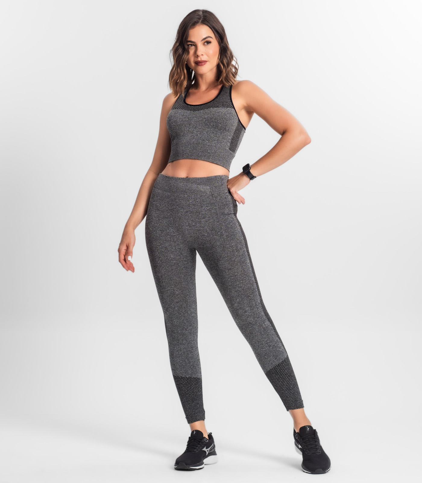 Miniatura Legging Feminina Cintura Alta Seamless Style Box Preto G