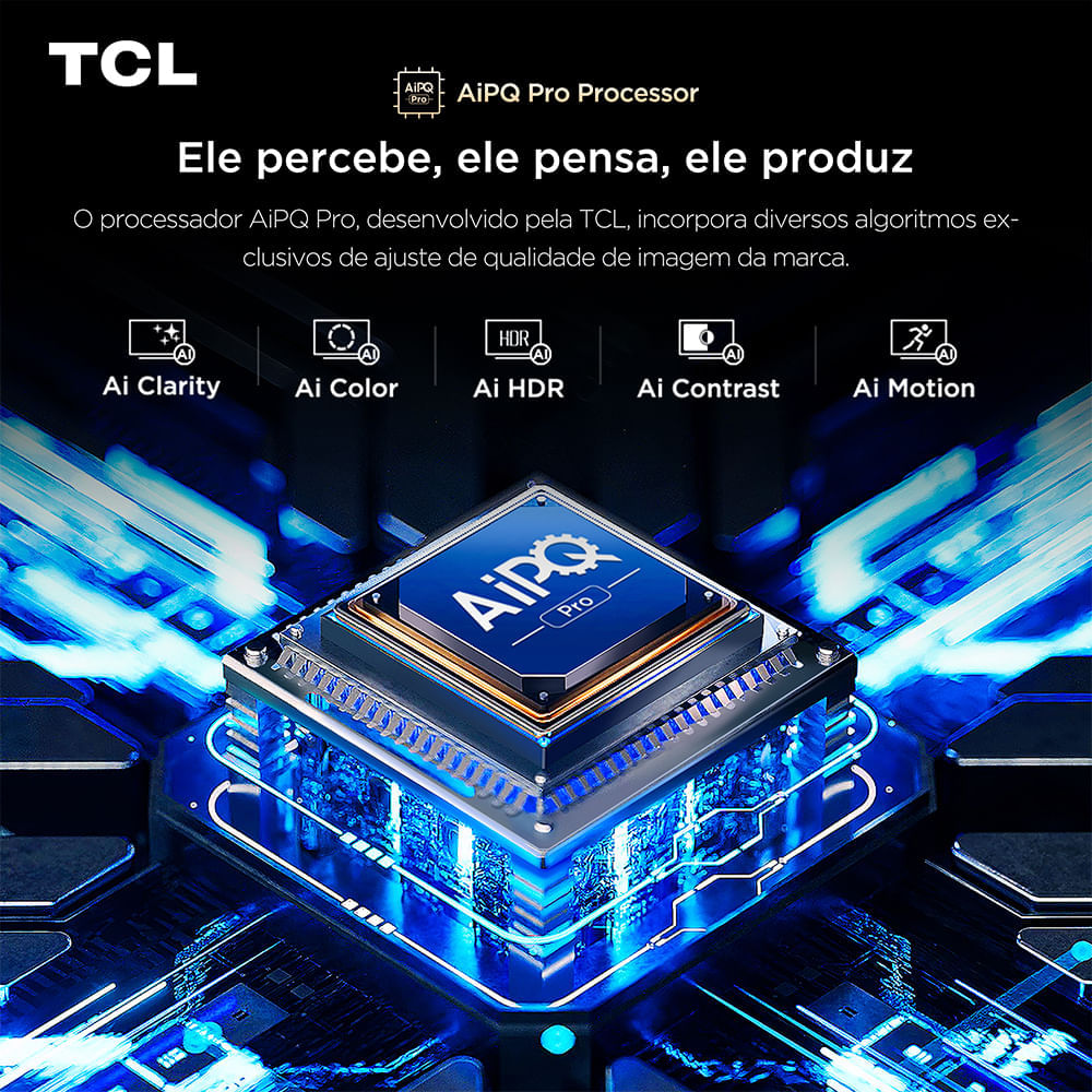 Smart TV TCL 4K QLED 55" Polegadas com Google Assistente, Dolby Atmos e Design Sem Bordas - 55P8K Bivolt