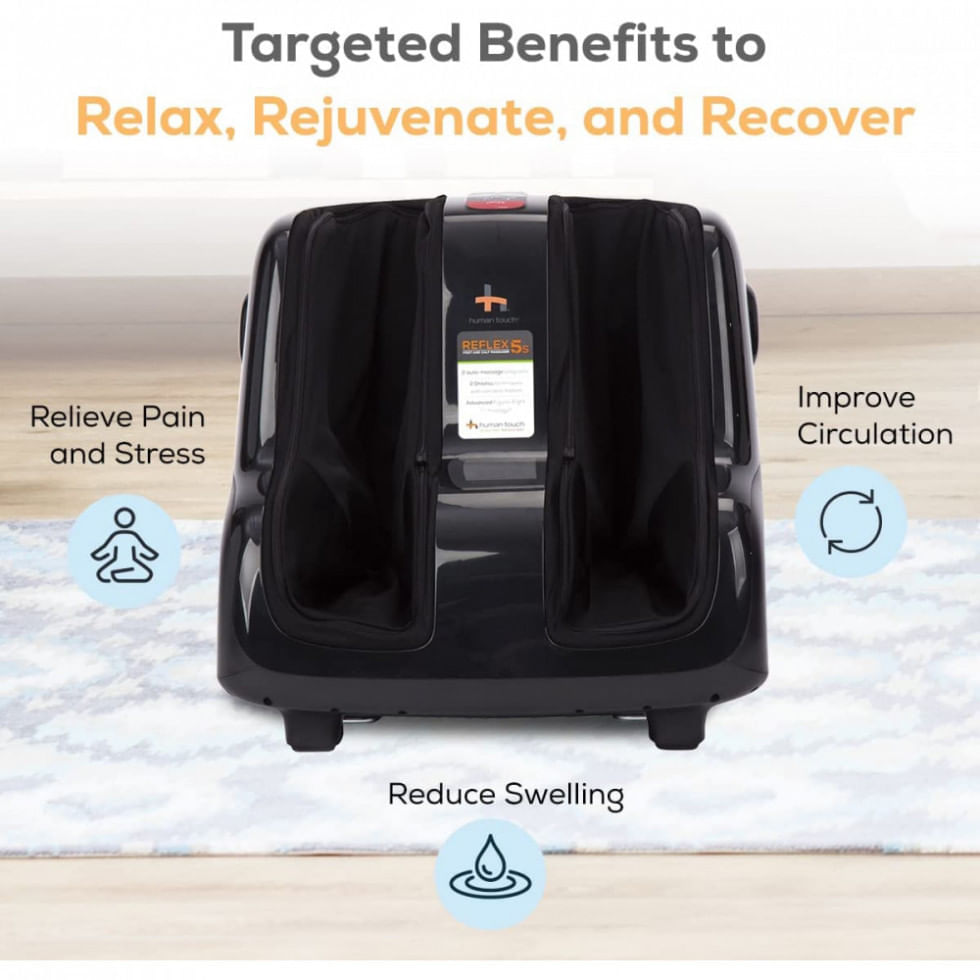 Miniatura Massageador Elétrico para Pés com 2 Configurações, Human Touch Reflex5s, Preto
