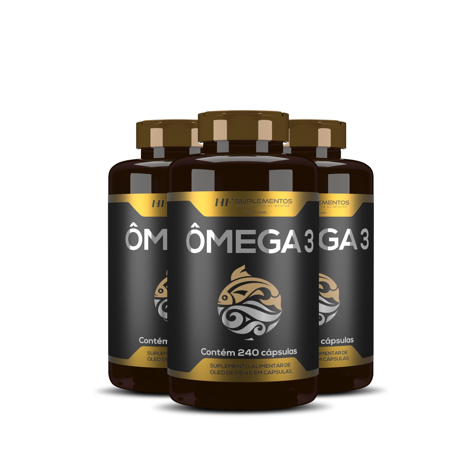 Miniatura 3X Omega 3 Oleo De Peixe Premium 240Caps Hf Suplementos