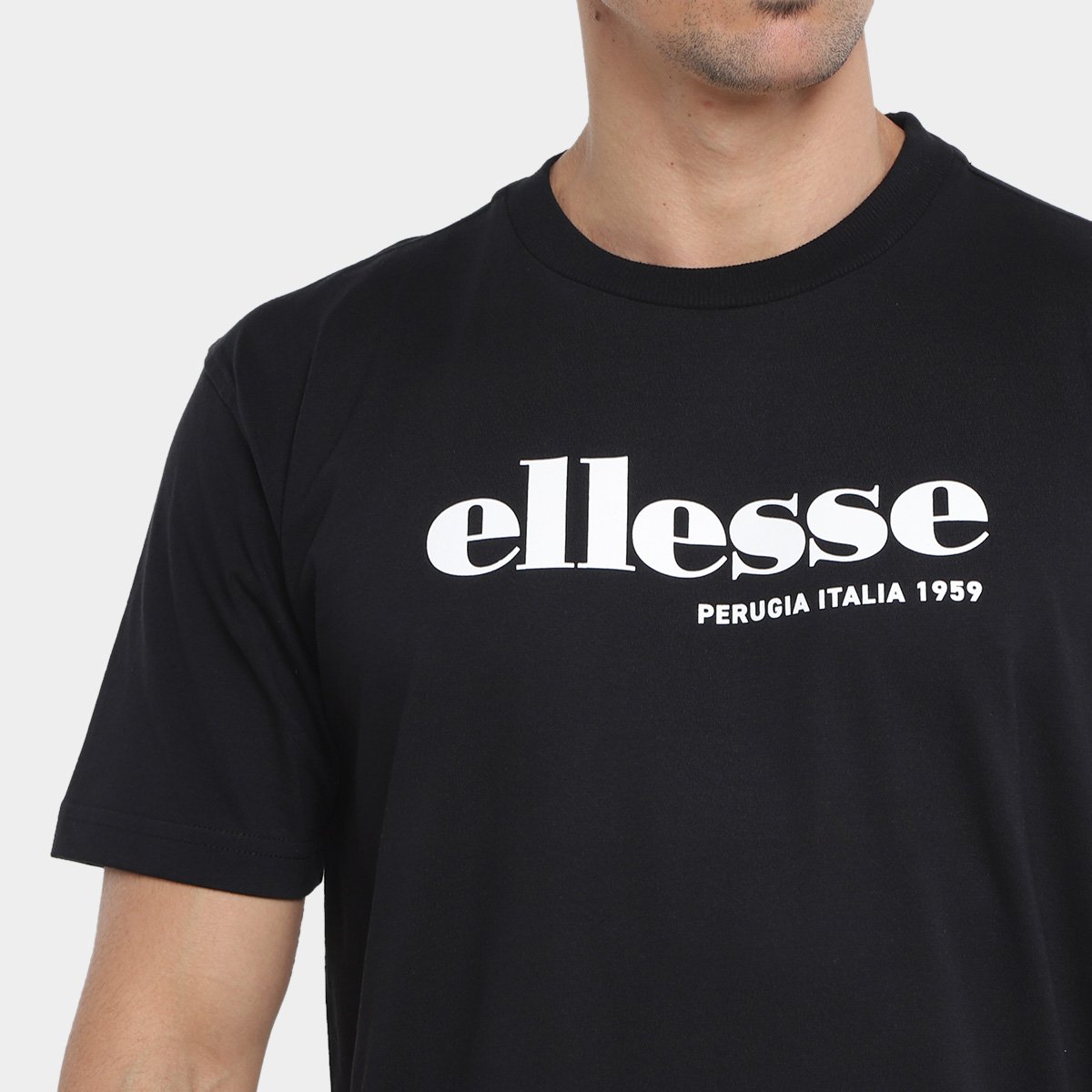 Miniatura Camiseta Ellesse Logo Perugia Itália Masculina Preto - G
