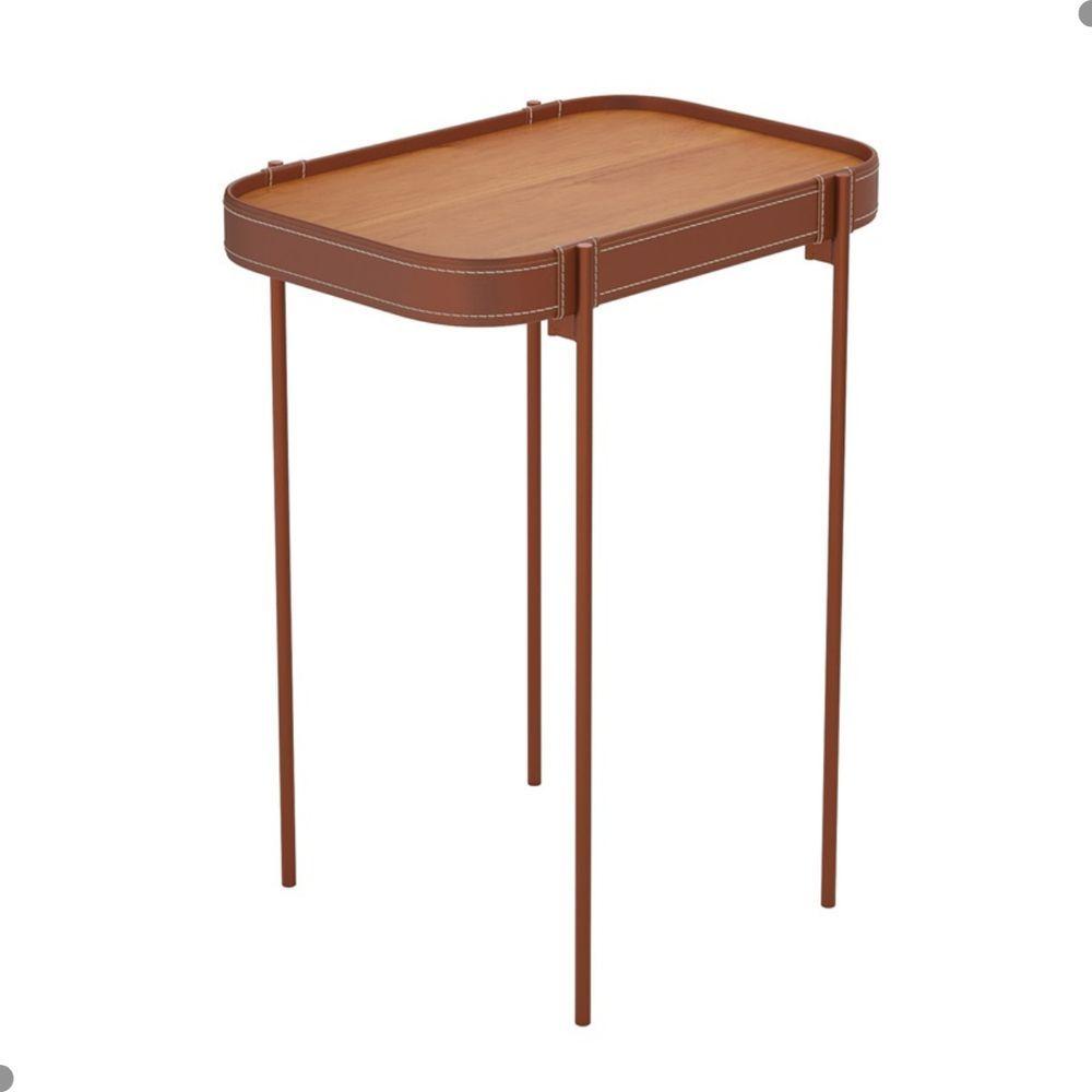 Miniatura Mesa Lateral Com Pés De Metal Lagos Nature Cobre