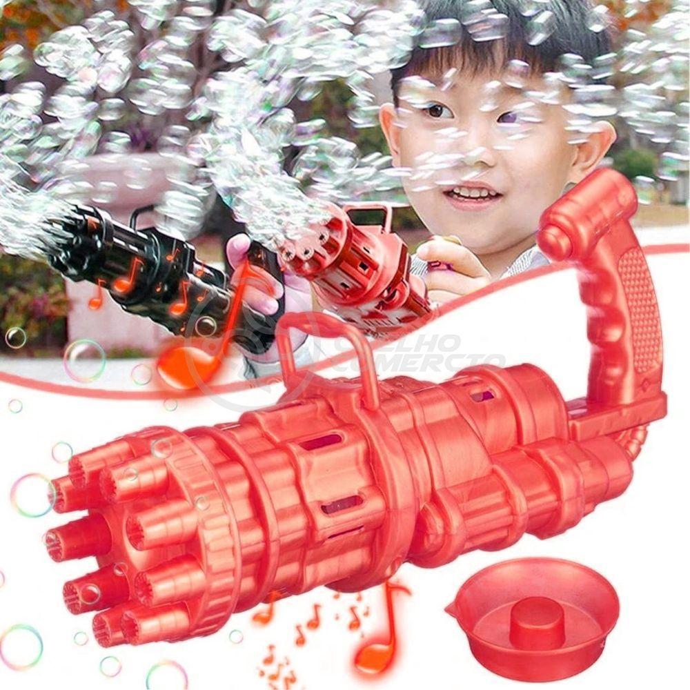 Miniatura Máquina Elétrica Tiktok Lança Bolhas Vermelho
