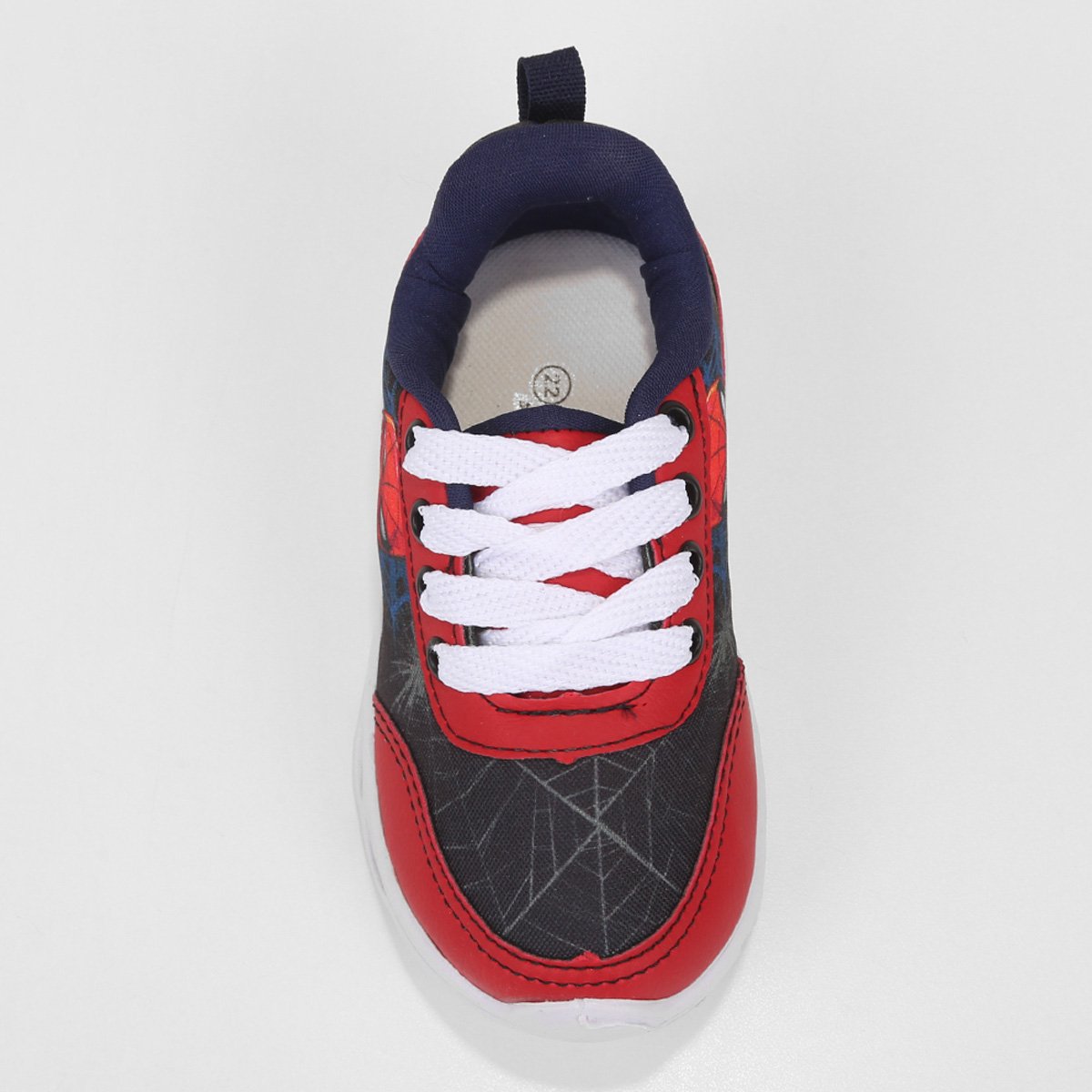 Miniatura Tênis Infantil Marvel Spider Man Com Led Menino Vermelho - 20