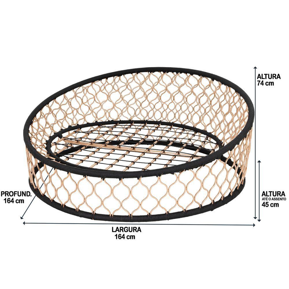 Miniatura 1 Chaise 6 Almofadas + 2 Poltronas + Mesa Madeira Alumínio
