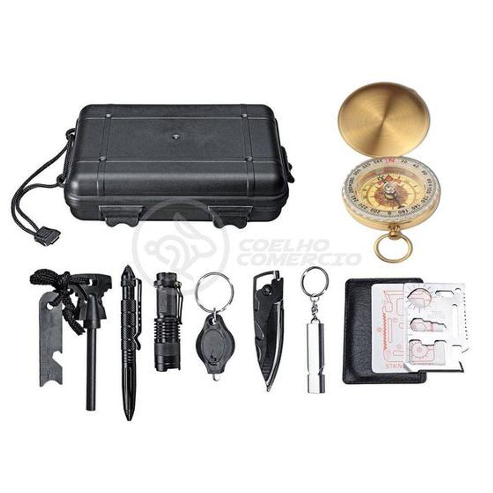 Miniatura Kit Camping De Sobrevivência Brillante Torcia Led Tz-1