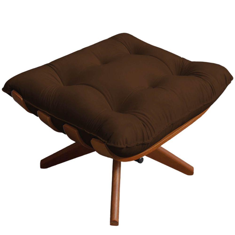 Miniatura Combo Poltrona Costela E Puff Costela Base Giratória Marrom