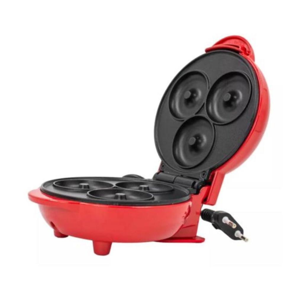 Super Máquina Donuts Mini Faz 3 Rosquinhas Waffler 110V Faz