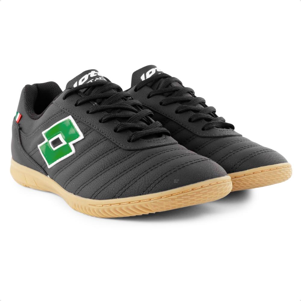 Miniatura Chuteira Futsal Lotto Stadio Origin B500 Masculina Preto / Verde - 38