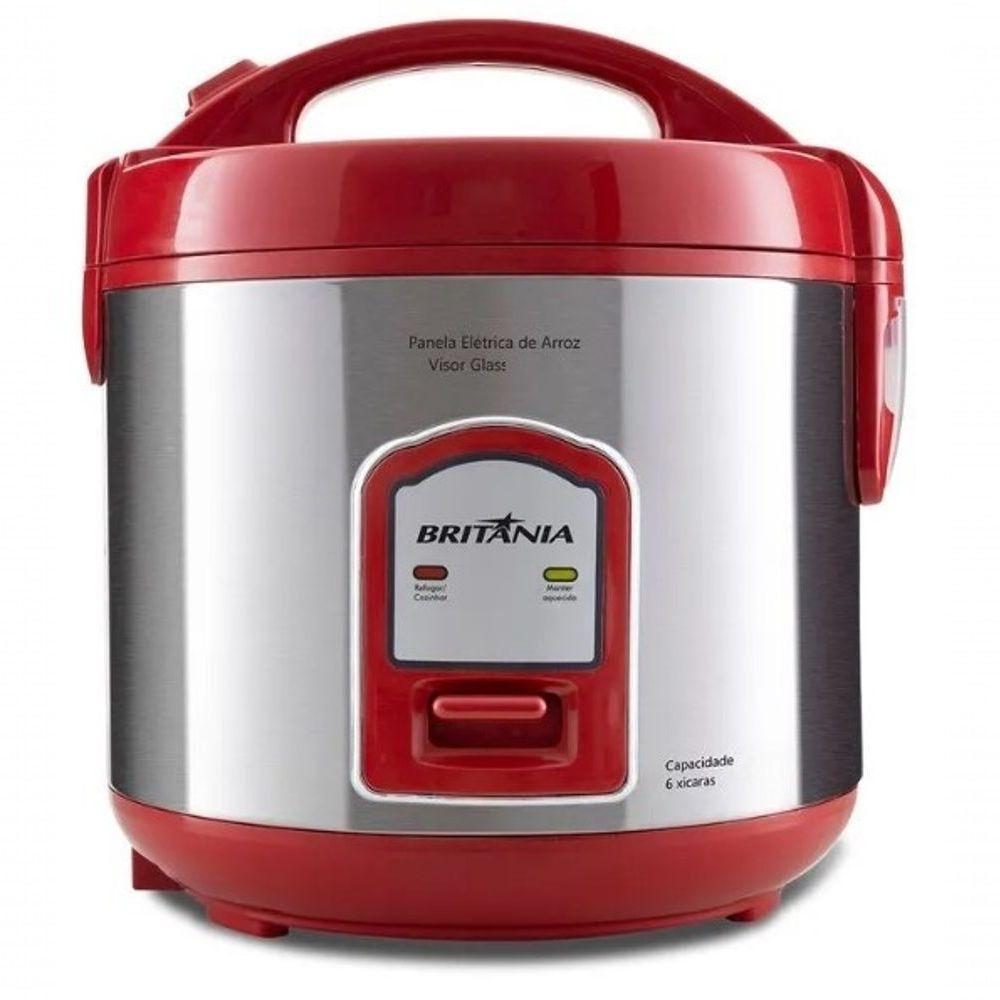Miniatura Panela Eletrica Arroz 400w Britania Faz 6 Xicaras Vermelha 220V