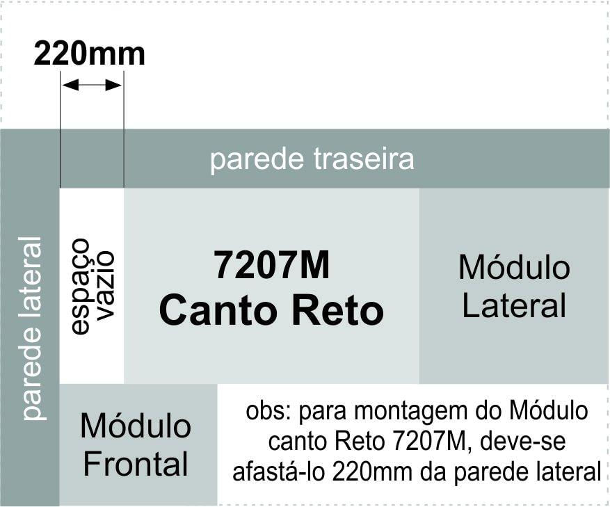 Miniatura Módulo Canto Reto 1 Porta Requinte+ Móveis Castro Duna Line