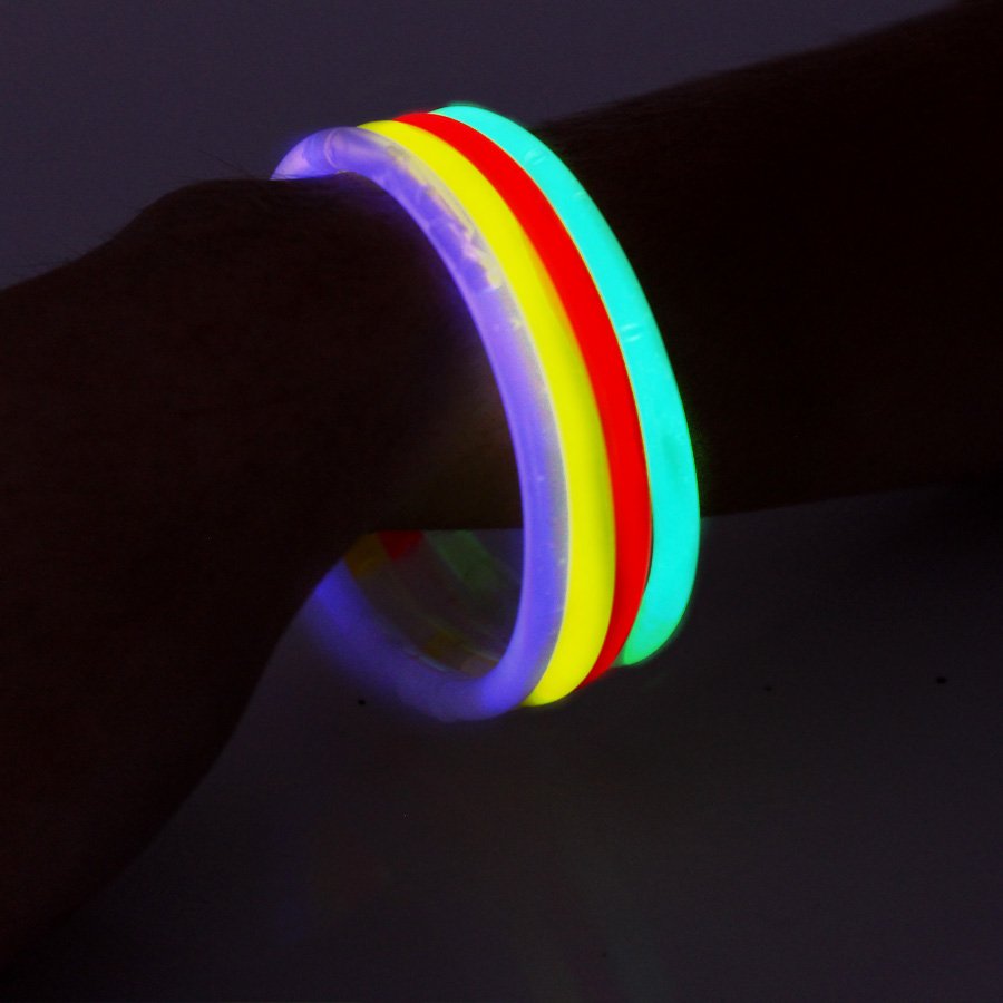 Miniatura Tubo Pulseiras Neon 100 Unidades Star Light Adereços Festas