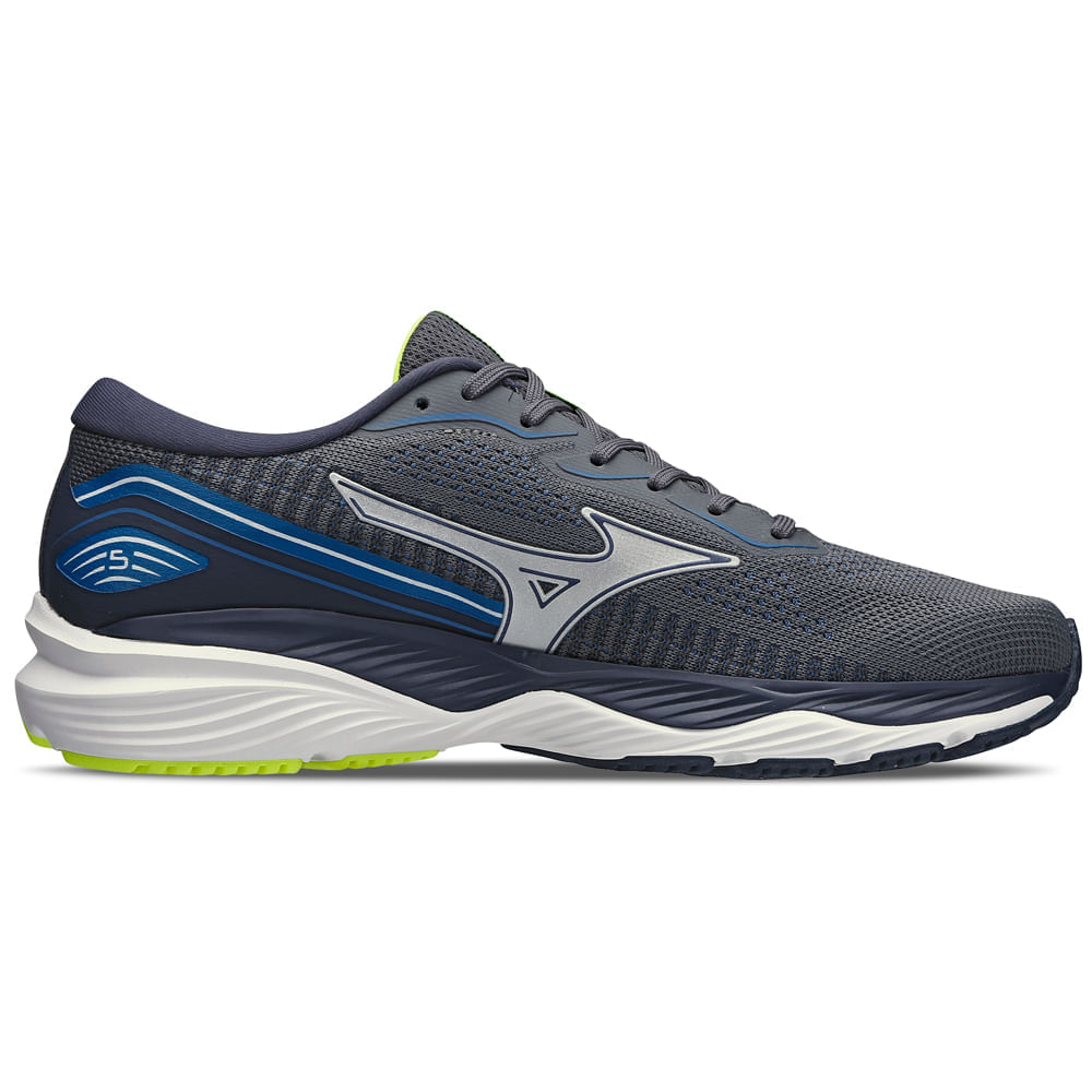 Miniatura Tênis de Corrida Masculino Mizuno Wave Falcon 5 Cinza - 38