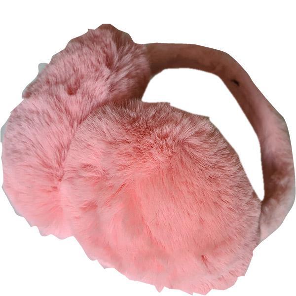 Miniatura Aquecedor De Orelhas Proteção Inverno Pelucia Dobravel Rosa