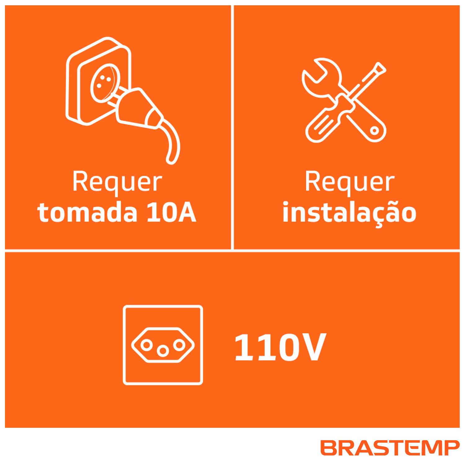 Coifa de Parede Brastemp 90 cm Inox Piramidal 5 e 6 Bocas Duplo Filtro BAI91BR 220