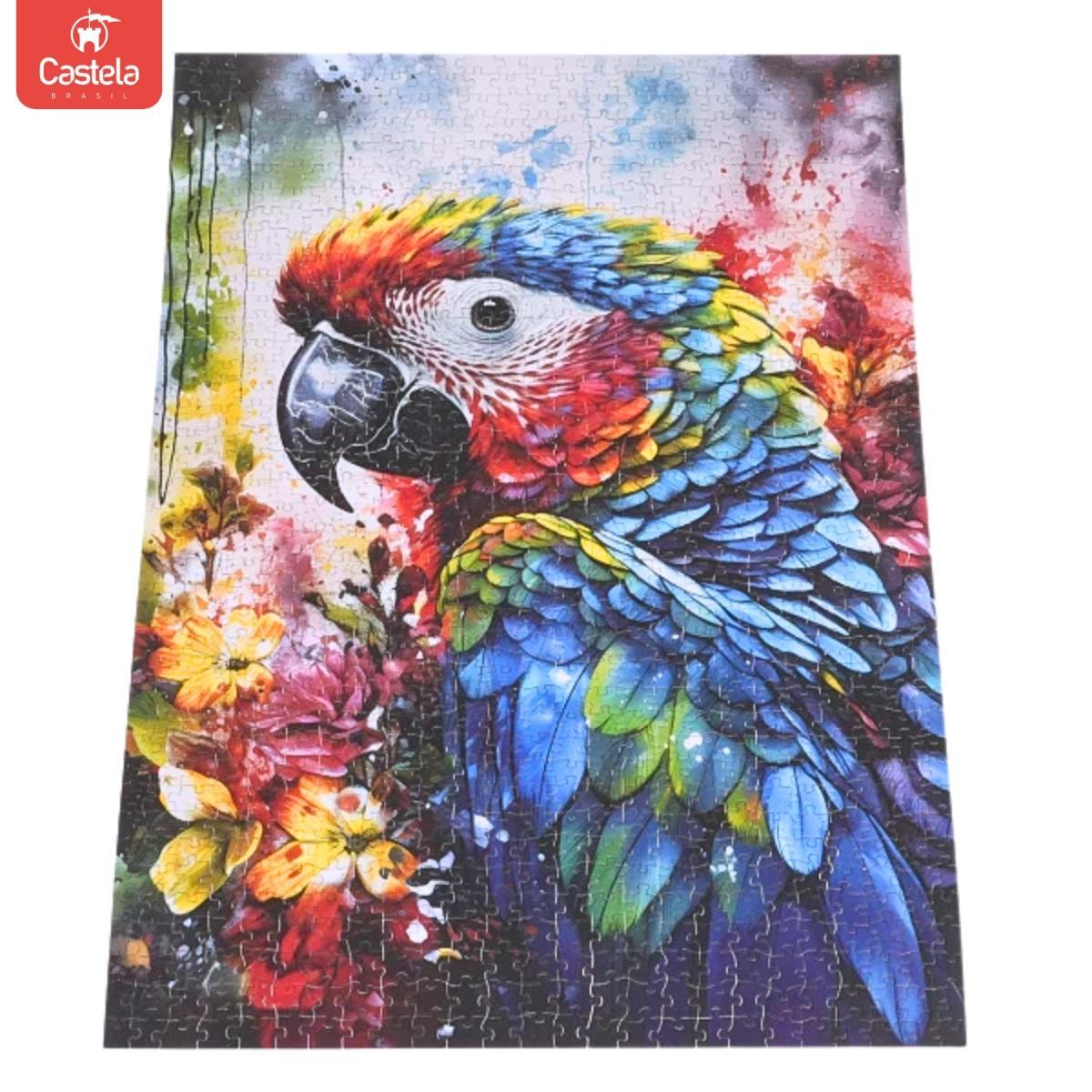 Quebra-Cabeça De 1000 Peças Papagaio Colorido Animal Castela
