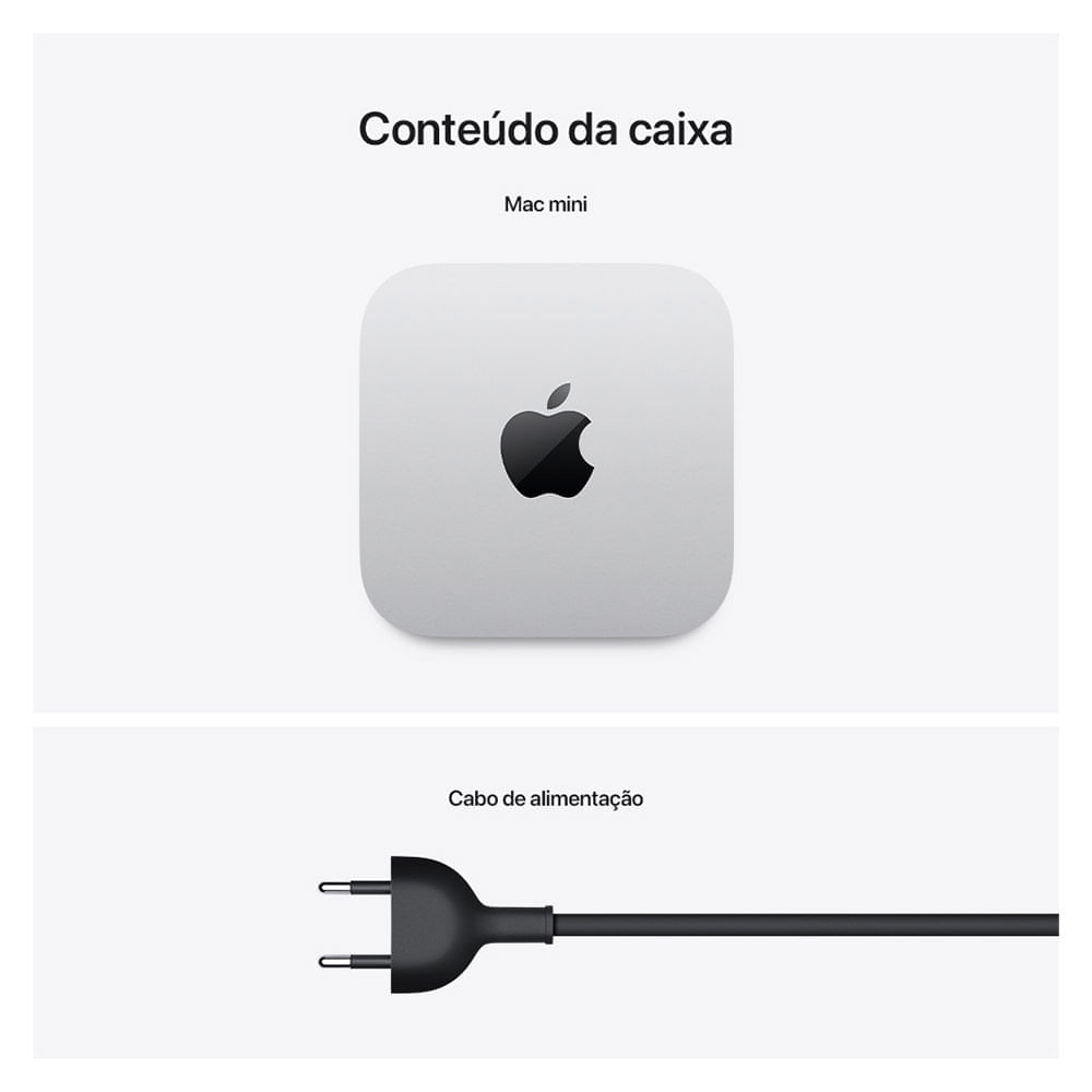 Mac Mini Chip M4 Memória Unificada de (16 GB, SSD de 512 GB) - Prateado Bivolt