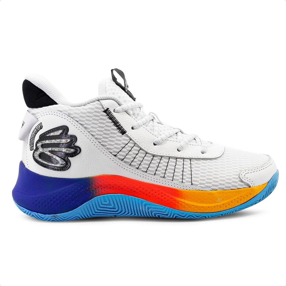 Miniatura Tênis Under Armour Curry 3Z7 Basquete Masculino Branco / Azul - 39
