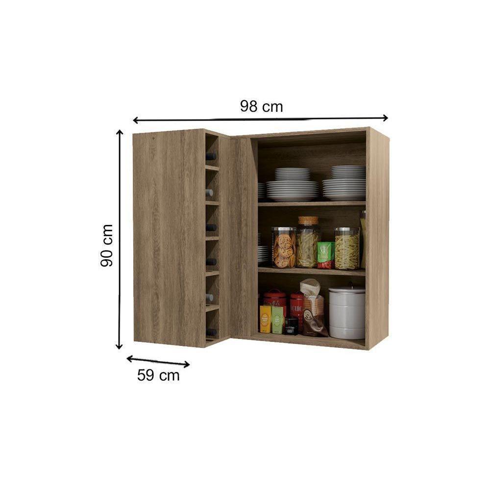 Miniatura Módulo Cozinha Kappesberg Maxxi Armário Canto Reto G768 C- 1 Porta 98cm Canela-kappesberg
