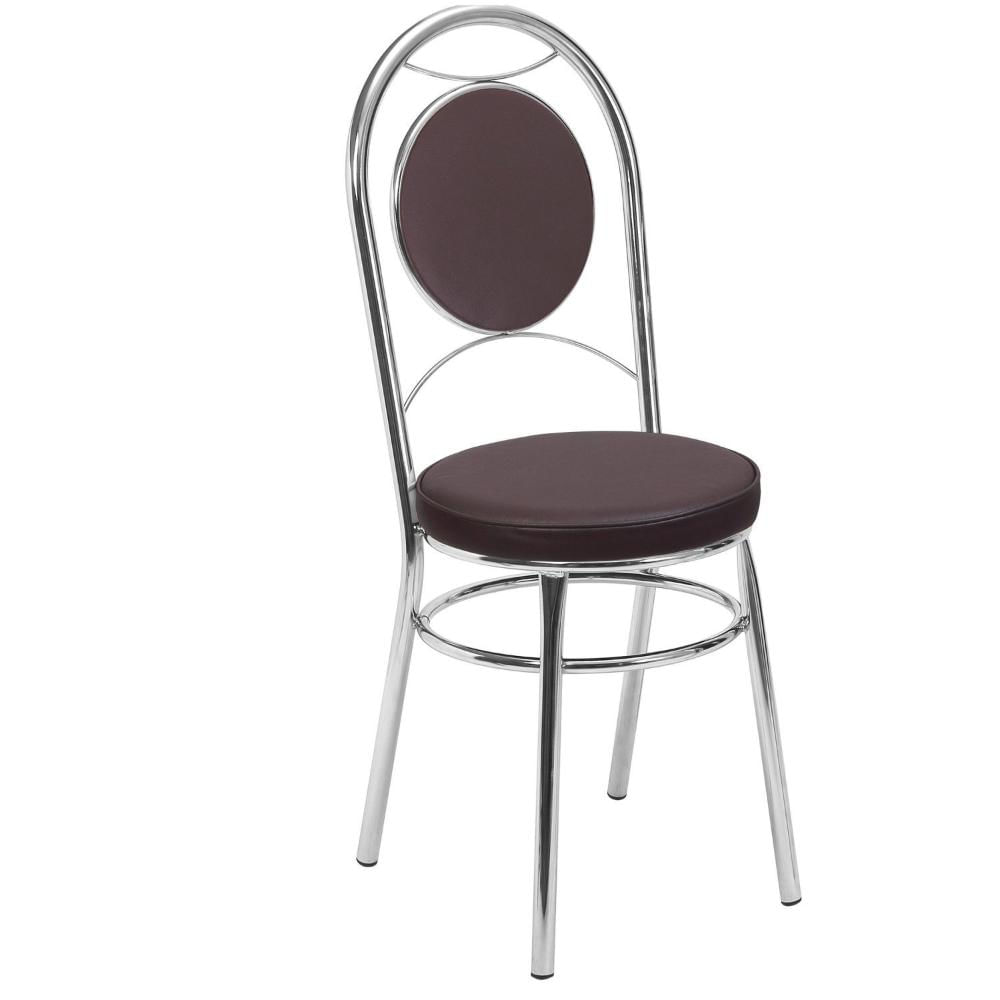 Miniatura Kit 2 Cadeiras Cromadas CC10 A109 Debrum Cromado/Marrom