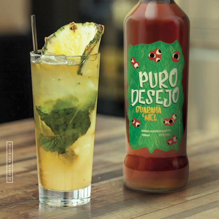 Miniatura Cachaça Puro Desejo Guaraná E Mel  700Ml