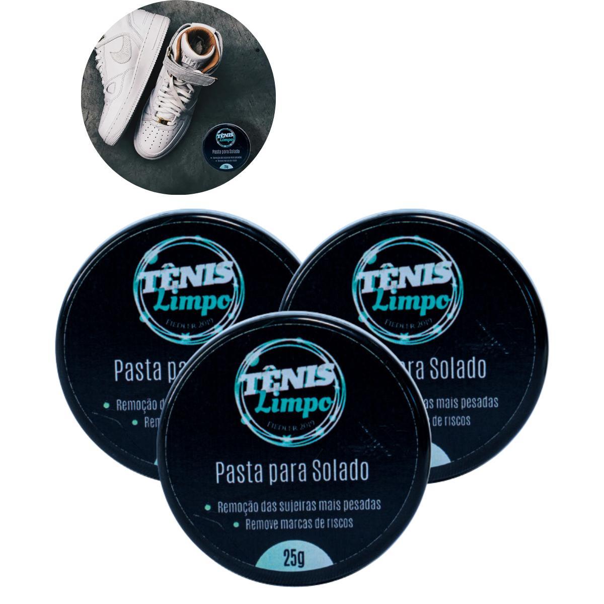 Miniatura Kit 3 Pastas Limpeza Solado Tênis Sapato 25g