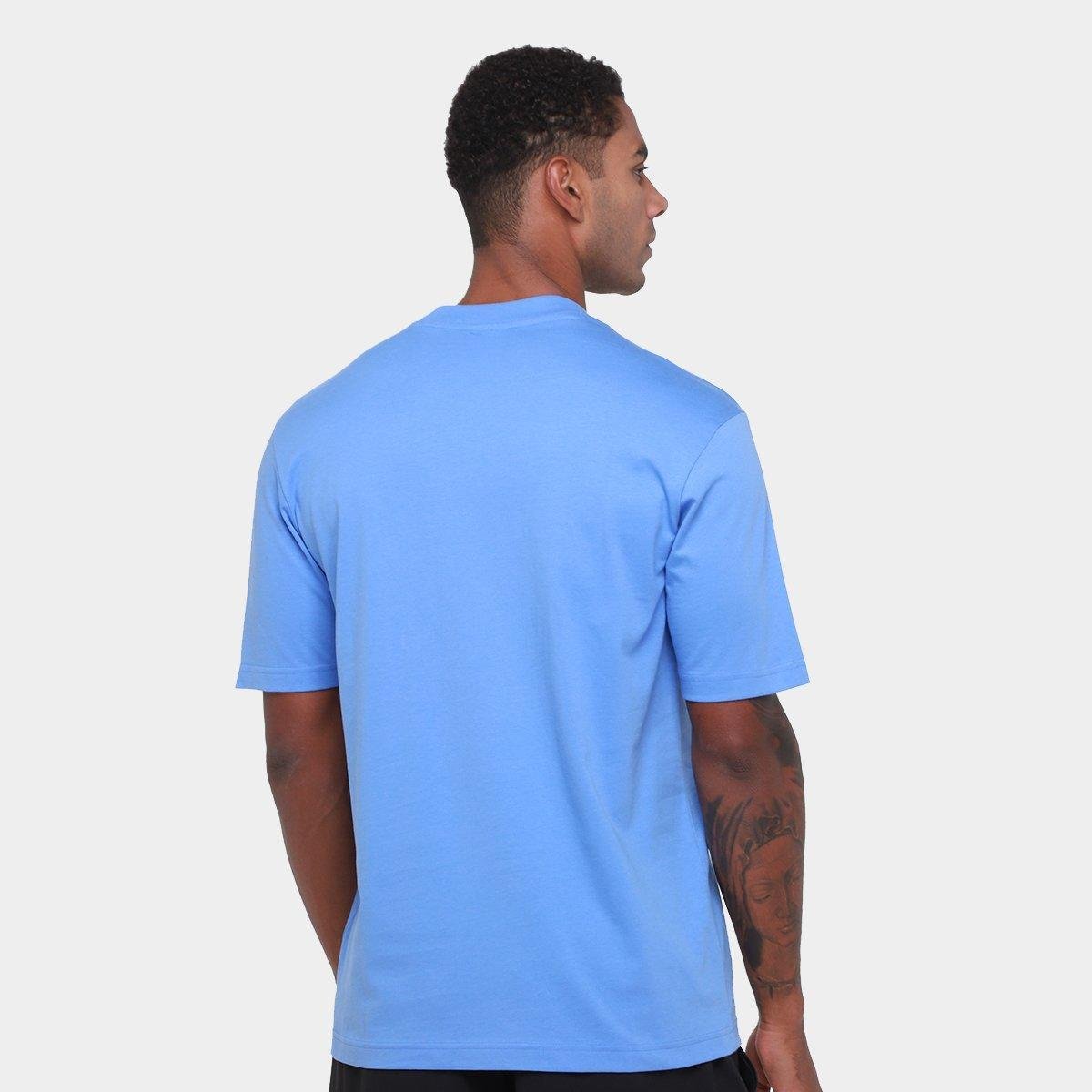 Miniatura Camiseta Adidas Big Logo Masculina Azul Claro+Branco - G