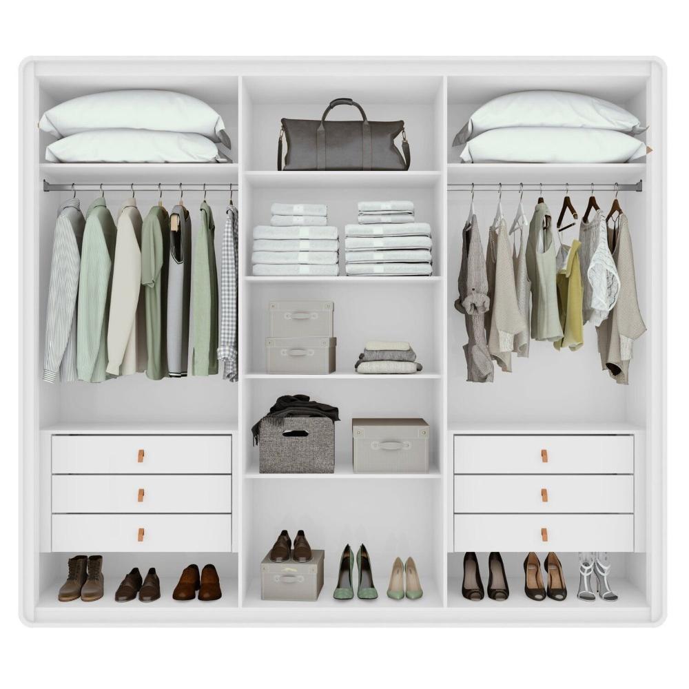 Miniatura Guarda-roupa Casal 6 Portas 100% Mdf Loop Branco
