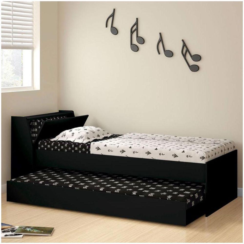 Miniatura Cama Solteiro Bicama Ditália Bb-28 Preto