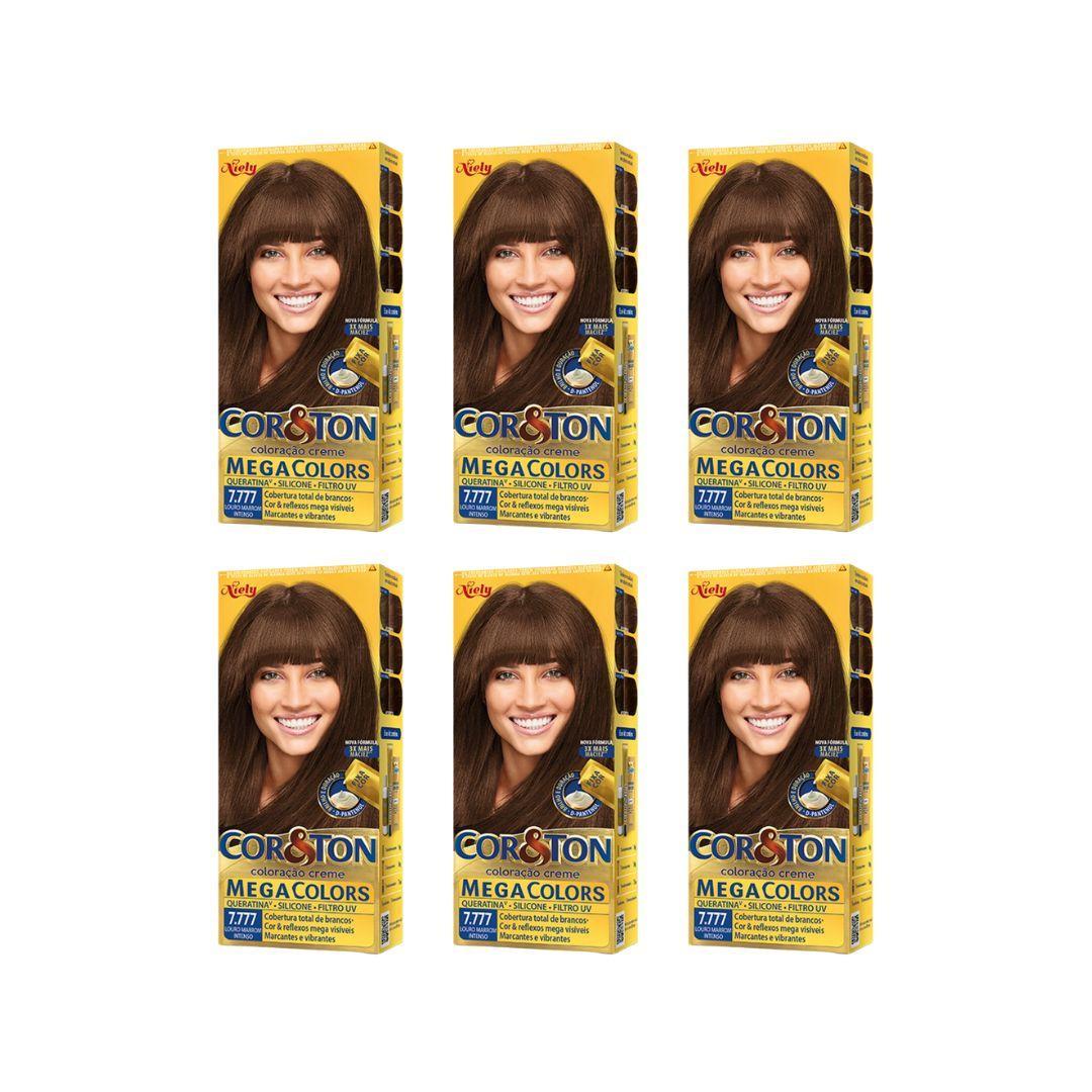 Miniatura Coloraçao Cor&Ton 7.777 Louro Marrom Intenso 50G - 6Un