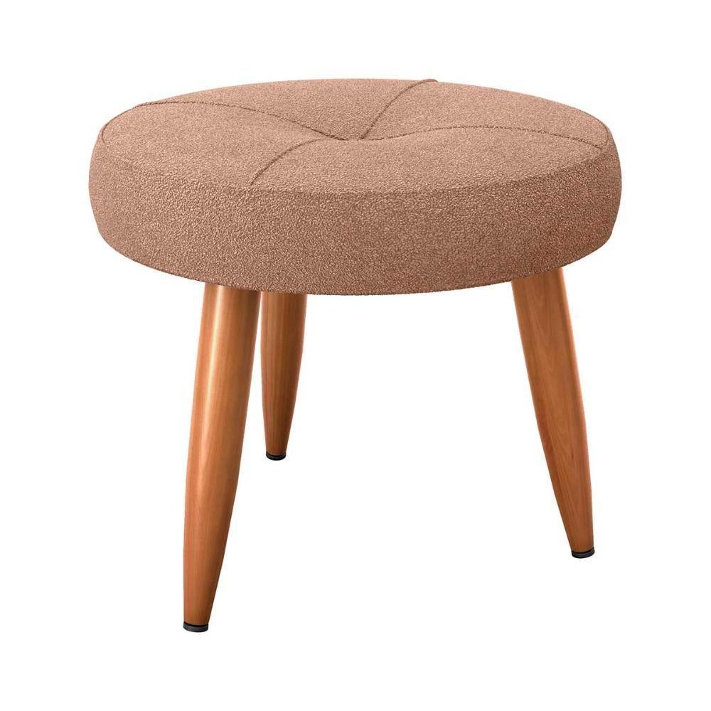 Miniatura Puff Baixo Decorativo Para Descanço Havana Matrix Boucle Marrom