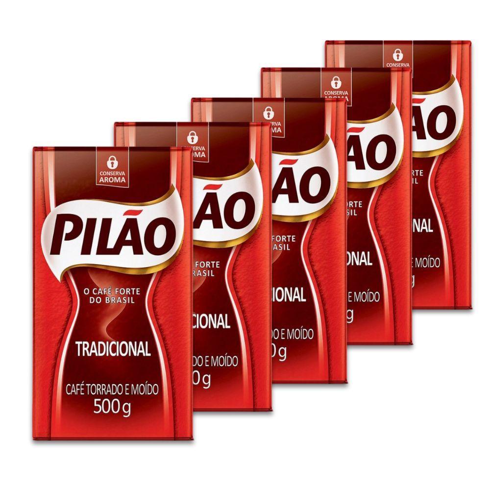 Miniatura Café Pilão Torrado E Moído Tradicional 5 Pacotes De 500G